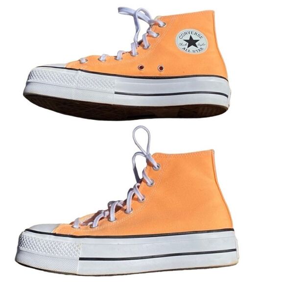 Converse Chuck Taylor All Star High Lift Platform Peach Beam 8.5 EUC - Picture 5 of 13